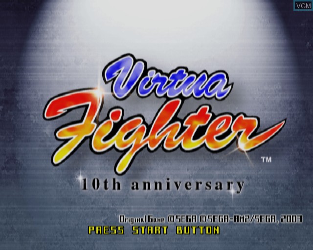 Title screen of the game Virtua Fighter - 10th Anniversary on Sony Playstation 2