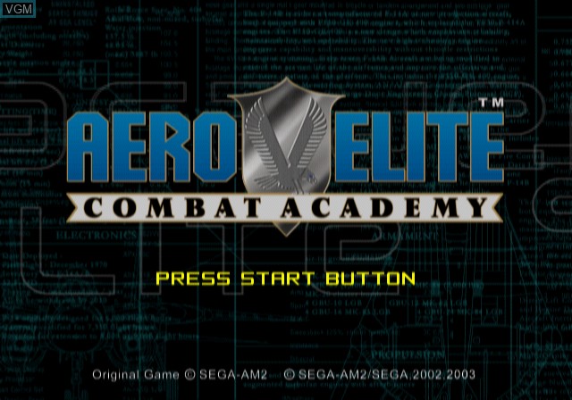 Title screen of the game Aero Elite - Combat Academy on Sony Playstation 2