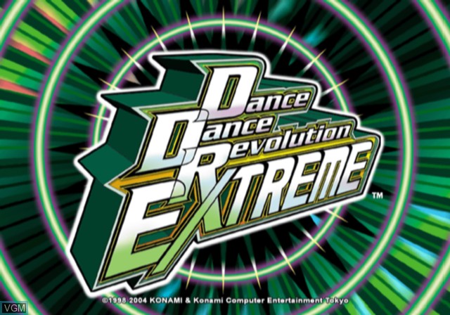 Title screen of the game Dance Dance Revolution Extreme on Sony Playstation 2
