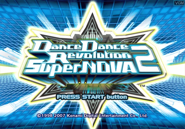 Title screen of the game Dance Dance Revolution SuperNOVA 2 on Sony Playstation 2