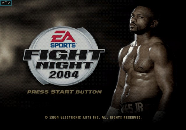 Title screen of the game Fight Night 2004 on Sony Playstation 2