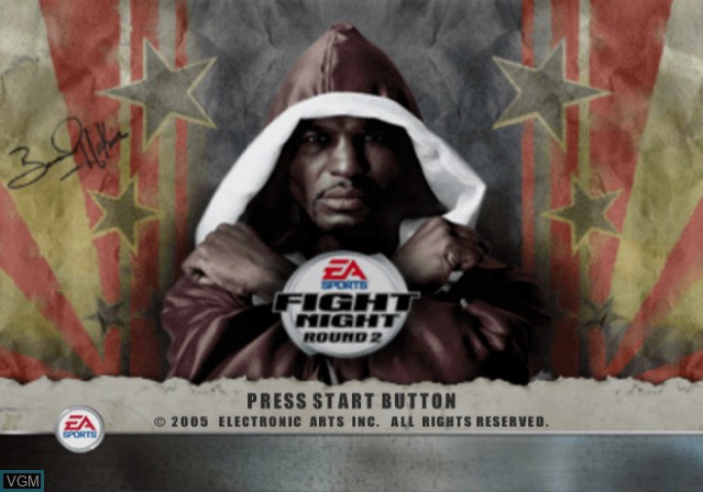 Title screen of the game Fight Night Round 2 on Sony Playstation 2