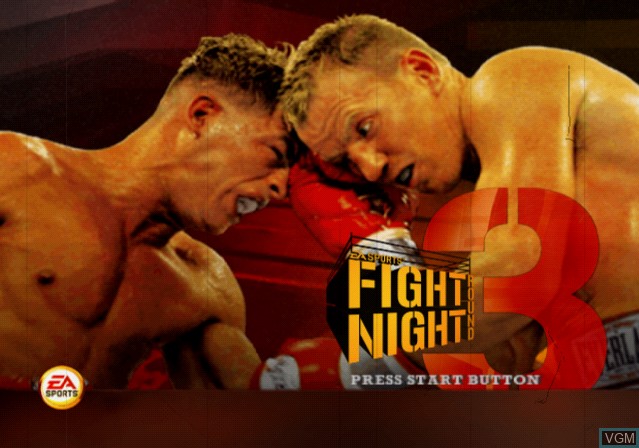 Title screen of the game Fight Night Round 3 on Sony Playstation 2