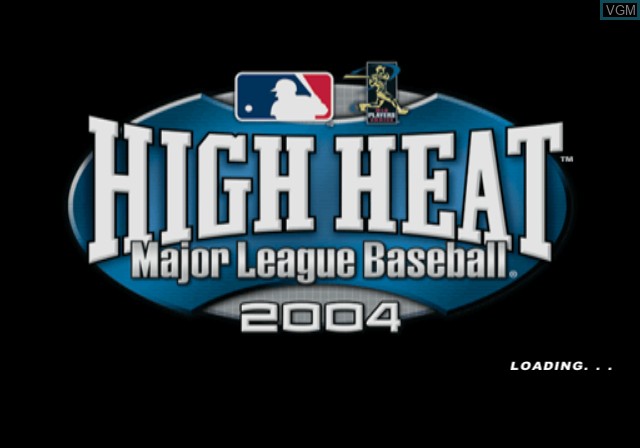 Title screen of the game High Heat Major League Baseball 2004 on Sony Playstation 2