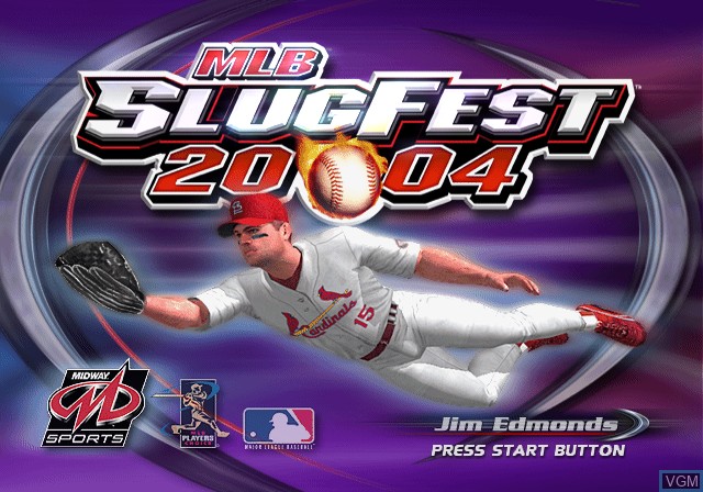 Title screen of the game MLB SlugFest 20-04 on Sony Playstation 2