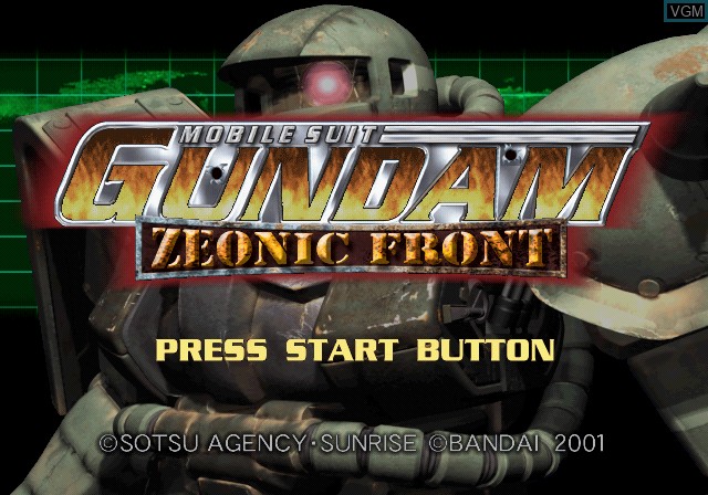 Title screen of the game Mobile Suit Gundam - Zeonic Front on Sony Playstation 2