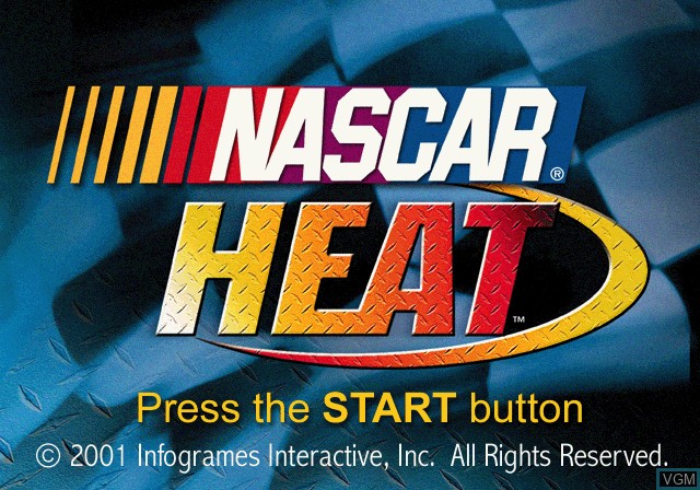 Title screen of the game NASCAR Heat 2002 on Sony Playstation 2