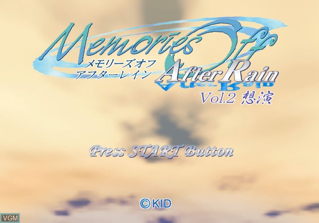 Title screen of the game Memories Off - After Rain Vol. 2 - Souen on Sony Playstation 2