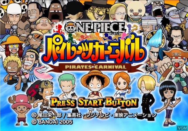 Title screen of the game One Piece - Pirates Carnival on Sony Playstation 2