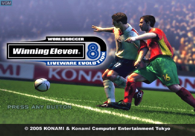 Title screen of the game World Soccer Winning Eleven 8 - Liveware Evolution on Sony Playstation 2