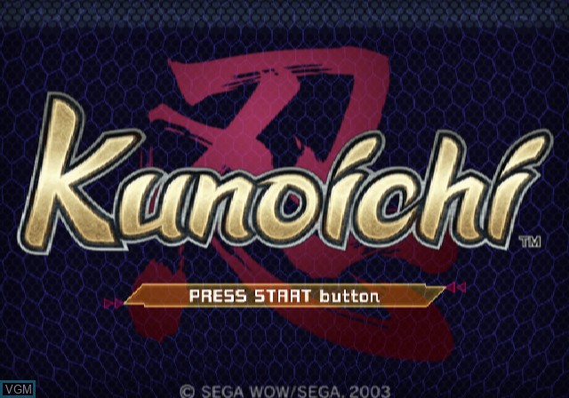 Title screen of the game Kunoichi on Sony Playstation 2