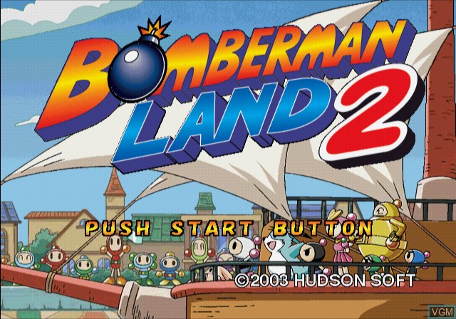 Title screen of the game Bomberman Land 2 on Sony Playstation 2