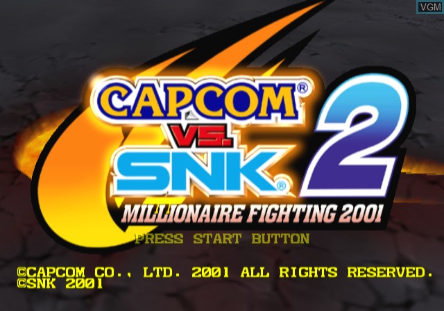 Title screen of the game Capcom vs. SNK 2 - Millionaire Fighting 2001 on Sony Playstation 2