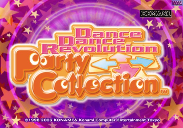 Title screen of the game Dance Dance Revolution Party Collection on Sony Playstation 2