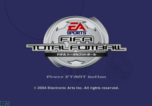 Title screen of the game FIFA Total Football on Sony Playstation 2