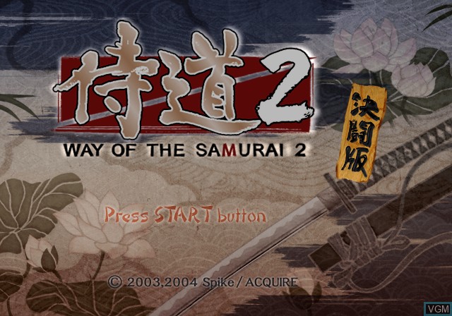 Title screen of the game Samurai Dou 2 - Way of the Samurai 2 on Sony Playstation 2