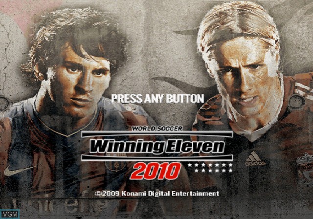 Title screen of the game World Soccer Winning Eleven 2010 on Sony Playstation 2