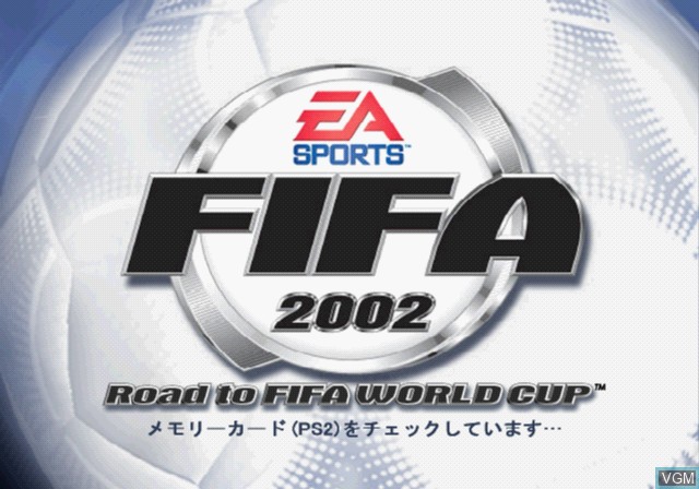 Title screen of the game FIFA 2002 - Road to FIFA World Cup on Sony Playstation 2