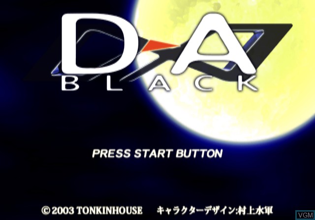 Title screen of the game D-A - Black on Sony Playstation 2