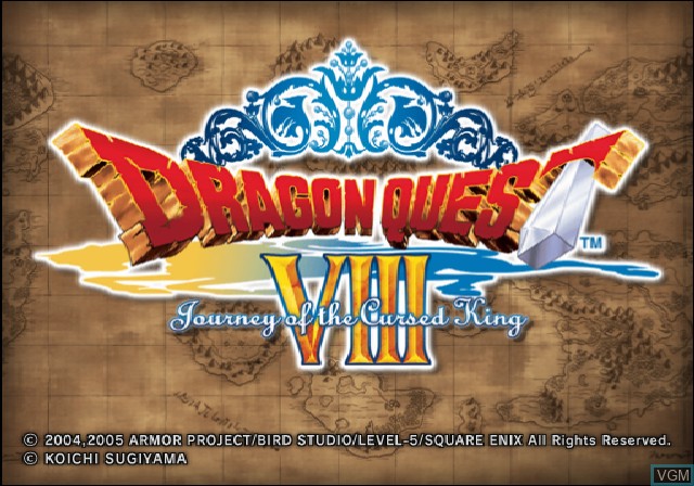 Title screen of the game Dragon Quest VIII - Journey of the Cursed King on Sony Playstation 2
