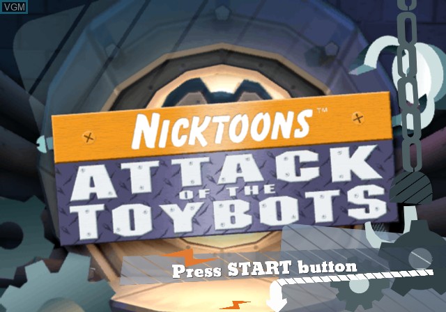 Title screen of the game Nicktoons - Attack of the Toybots on Sony Playstation 2