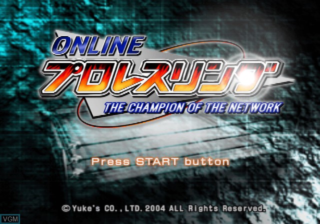 Title screen of the game Online Pro Wrestling on Sony Playstation 2
