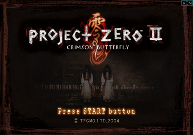 Title screen of the game Project Zero II - Crimson Butterfly on Sony Playstation 2