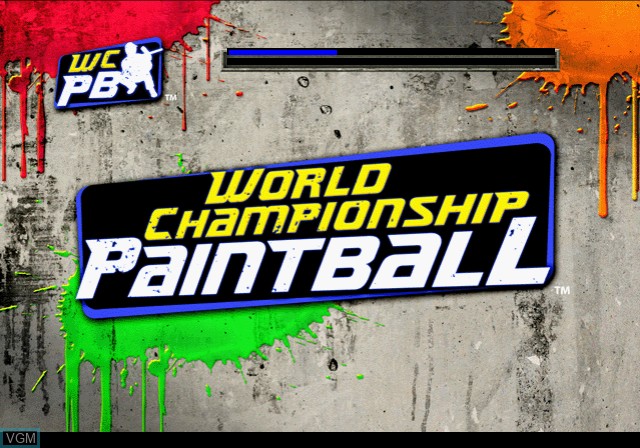 Title screen of the game World Championship Paintball on Sony Playstation 2