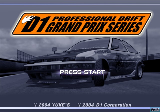 Title screen of the game D1 Professional Drift Grand Prix Series on Sony Playstation 2