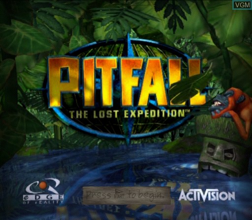 Title screen of the game Pitfall - The Lost Expedition on Sony Playstation 2