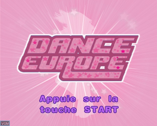 Title screen of the game Dance Europe on Sony Playstation 2
