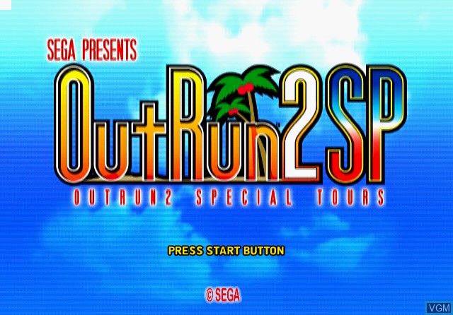 Title screen of the game OutRun 2 SP on Sony Playstation 2