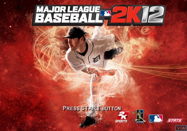 Title screen of the game Major League Baseball 2K12 on Sony Playstation 2