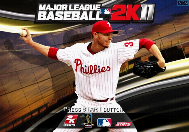 Title screen of the game Major League Baseball 2K11 on Sony Playstation 2