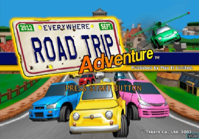 Title screen of the game Road Trip Adventure on Sony Playstation 2