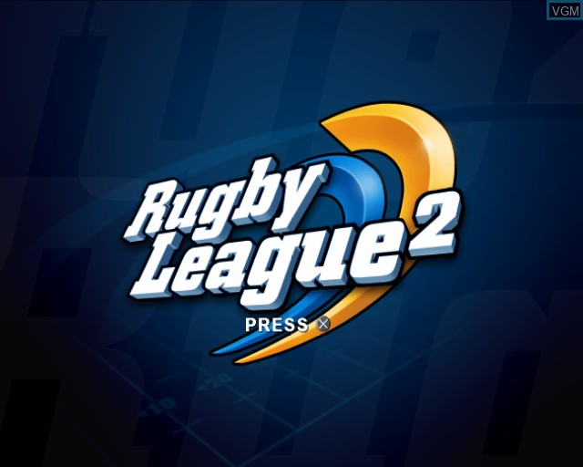 Title screen of the game Rugby League 2 on Sony Playstation 2