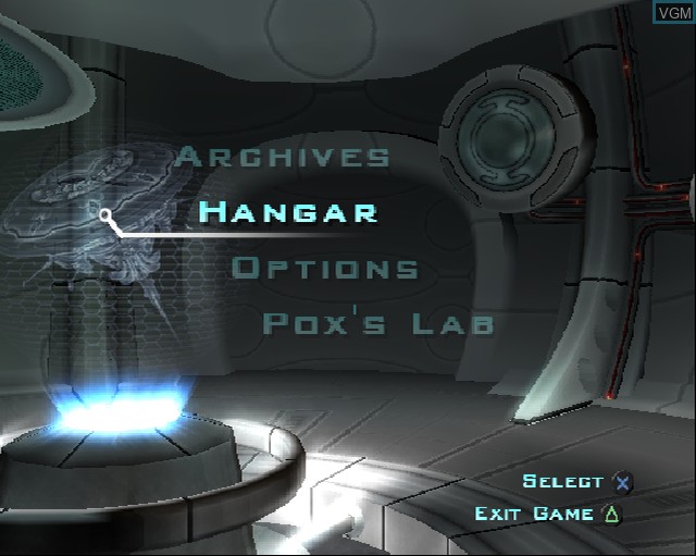 Menu screen of the game Destroy All Humans! on Sony Playstation 2