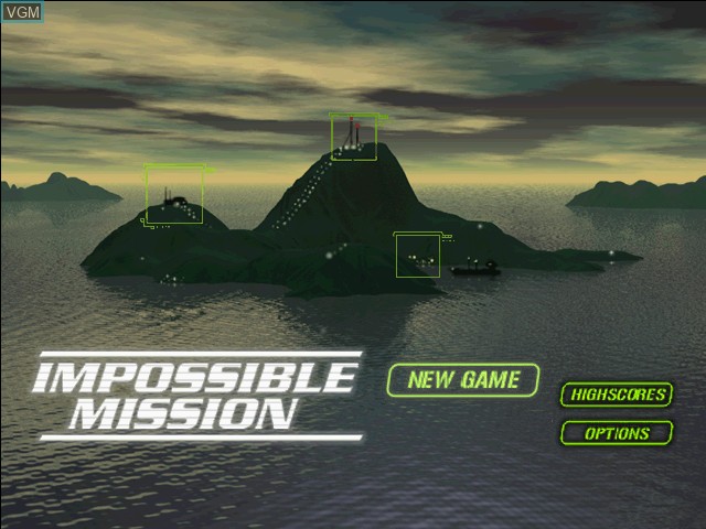 Menu screen of the game Impossible Mission on Sony Playstation 2