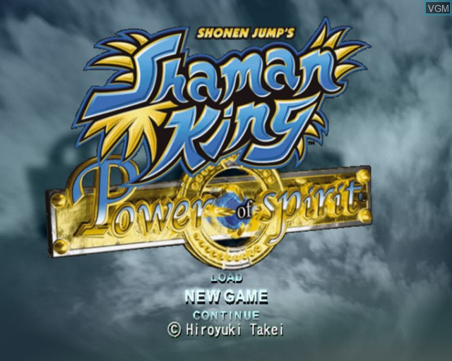 Menu screen of the game Shaman King - Power of Spirit on Sony Playstation 2