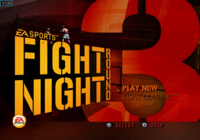 Menu screen of the game Fight Night Round 3 on Sony Playstation 2