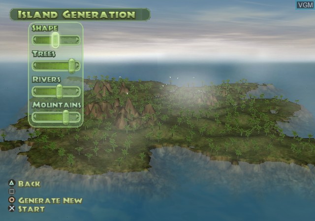 Menu screen of the game Jurassic Park - Operation Genesis on Sony Playstation 2