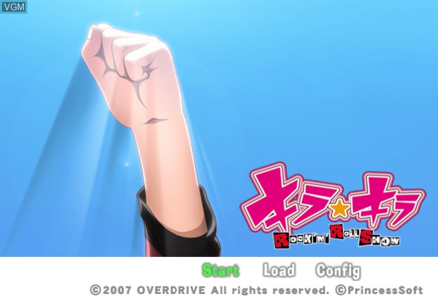 Menu screen of the game Kira * Kira - Rock 'n' Roll Show on Sony Playstation 2