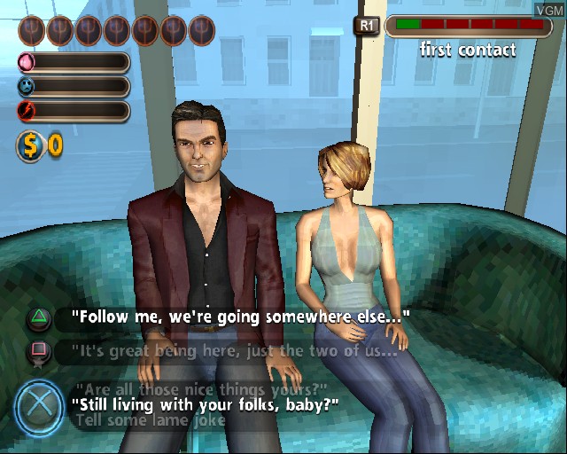 In-game screen of the game 7 Sins on Sony Playstation 2