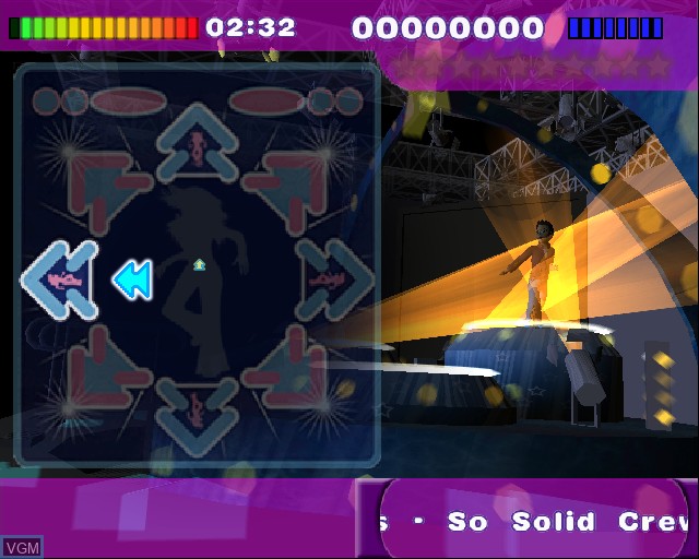 In-game screen of the game Dance:UK eXtra Trax on Sony Playstation 2