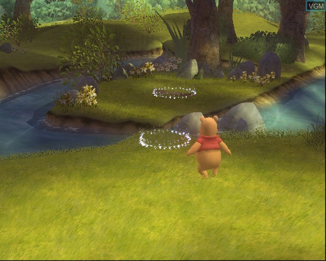 In-game screen of the game Winnie the Pooh's Rumbly Tumbly Adventure on Sony Playstation 2