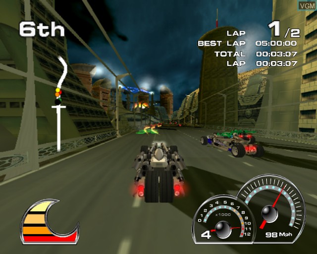 In-game screen of the game Drome Racers on Sony Playstation 2