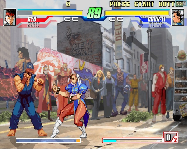 In-game screen of the game Capcom Fighting Jam on Sony Playstation 2