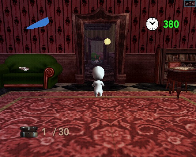 In-game screen of the game Casper's Scare School on Sony Playstation 2