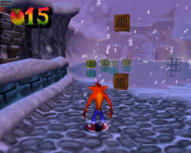 In-game screen of the game Crash Bandicoot - The Wrath of Cortex on Sony Playstation 2