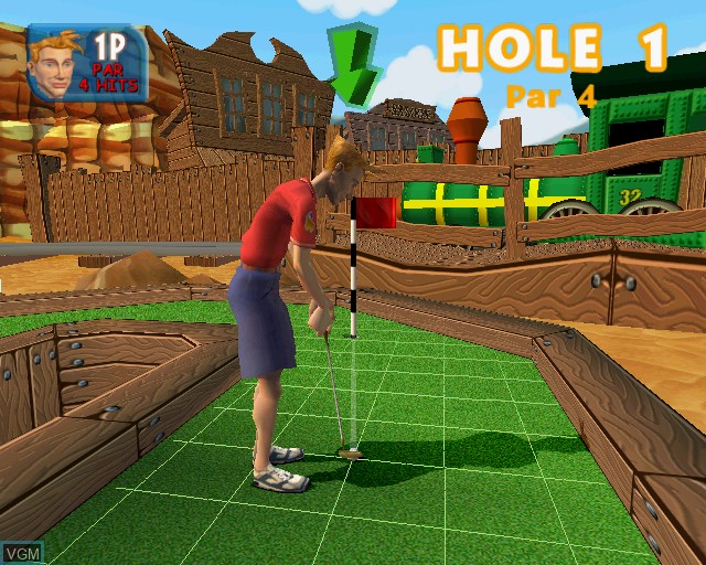 In-game screen of the game Crazy Golf - World Tour on Sony Playstation 2